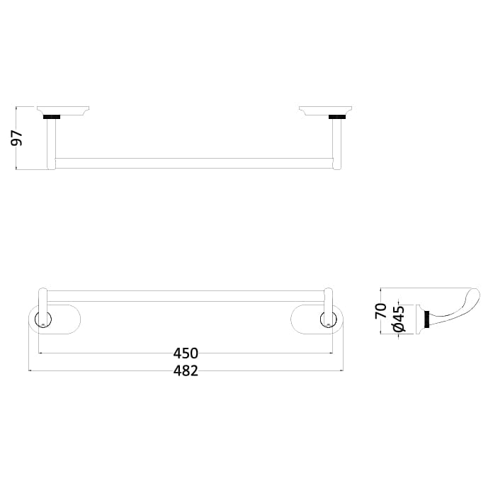 Burlington Towel Rails and Rings Burlington Guild Towel Rail