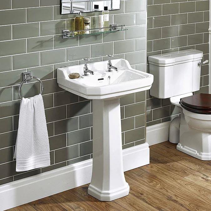 Ideal Standard Pedestal Basin Ideal Standard Waverley 560mm Traditional Basin with Pedestal and Overflow