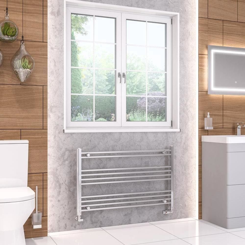Eastbrook Ladder Rail 600 x 1000mm / Dual Fuel Eastbrook Wendover Straight Heated Towel Rail in Chrome