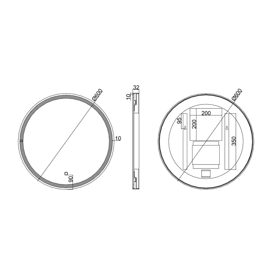 Britton Illuminated Mirror Britton Hoxton Round Black LED Mirror with Demister