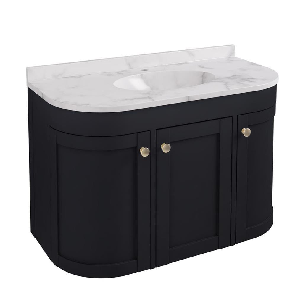Eastbrook Wall Mounted Vanity Unit Matt Anthracite / White Quartz Eastbrook Hardwick Traditional 900mm Wall Hung Vanity Unit with Basin
