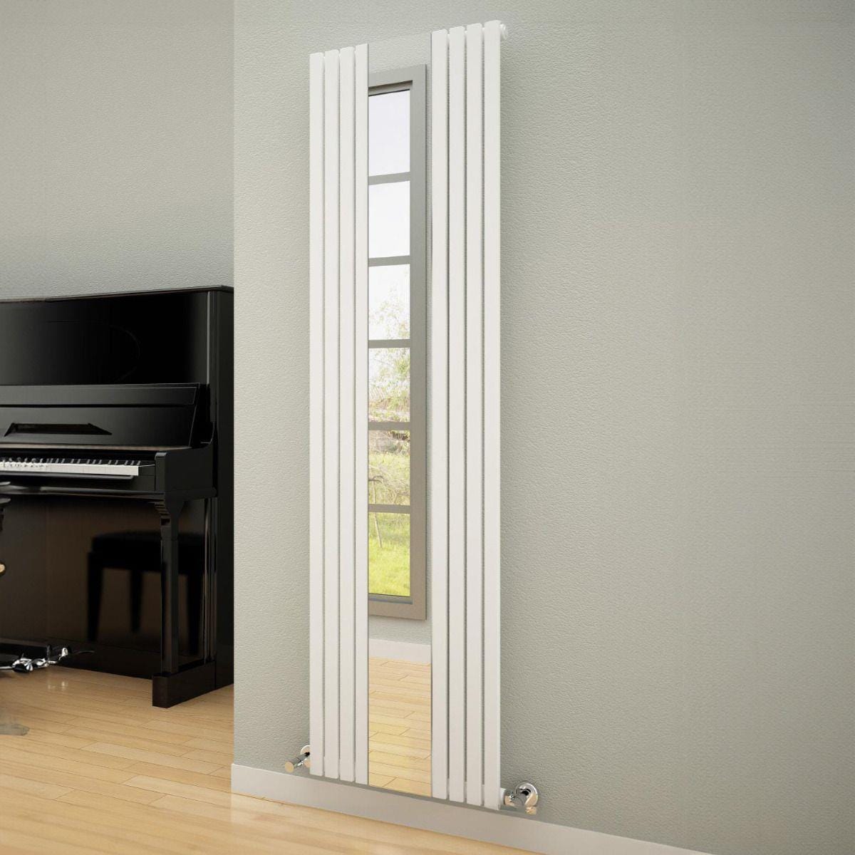 Reina Panel Radiator White Reina Reflect Vertical Central Heating Radiator with Mirror