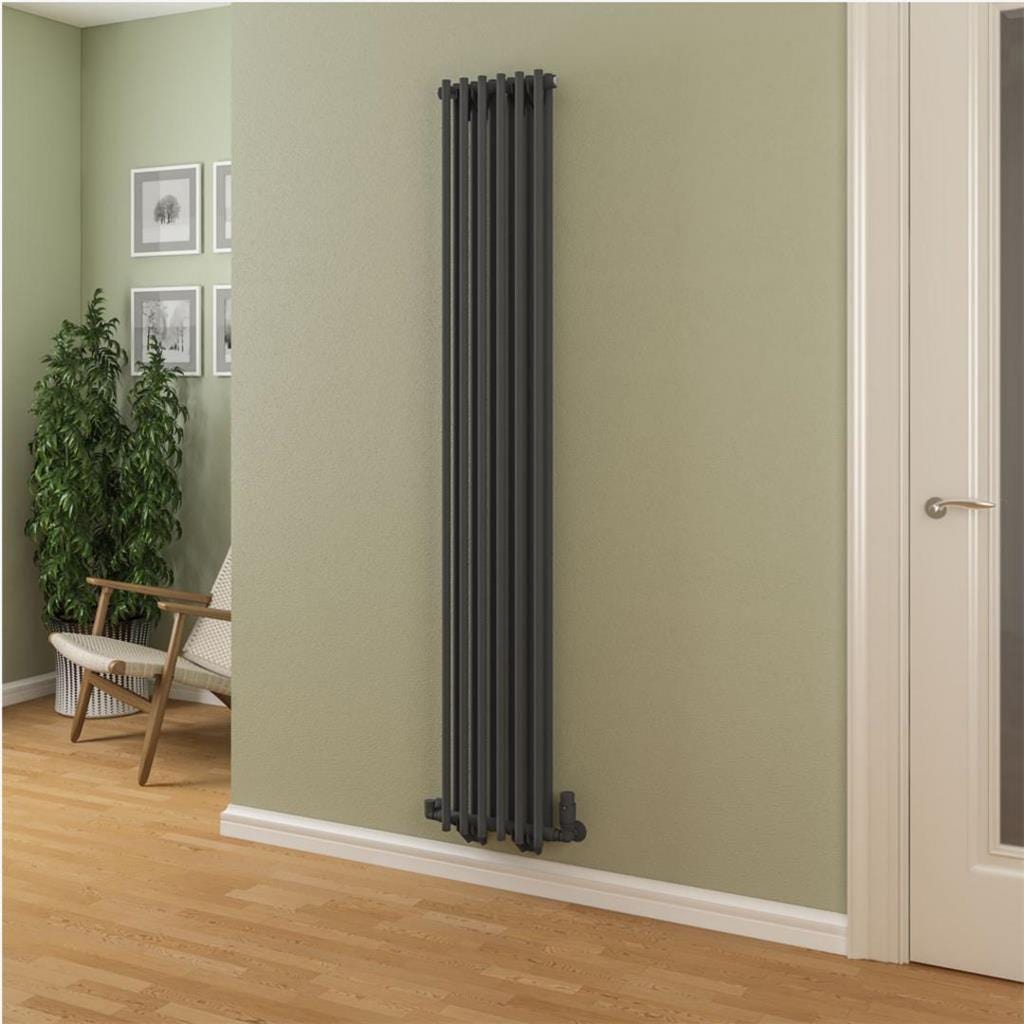 Eastbrook Column Radiator 1800 x 310mm Eastbrook Murano Vertical Designer Radiator in Matt Anthracite