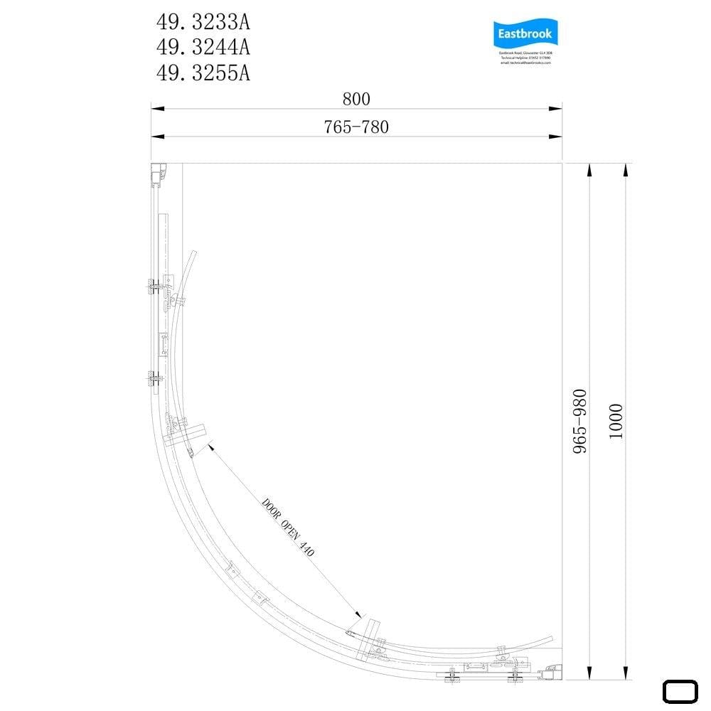 Eastbrook Corniche 2000 8mm Quadrant Shower Enclosure