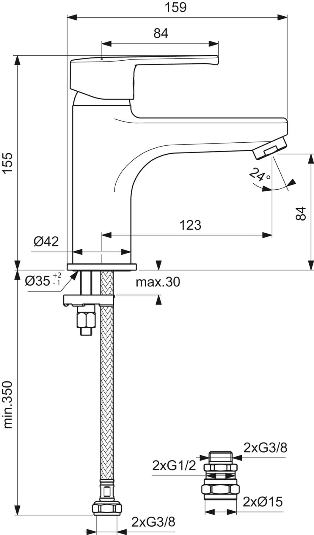 Ideal Standard Bath Mixer Ideal Standard Calista Single Lever Bath Filler in Chrome