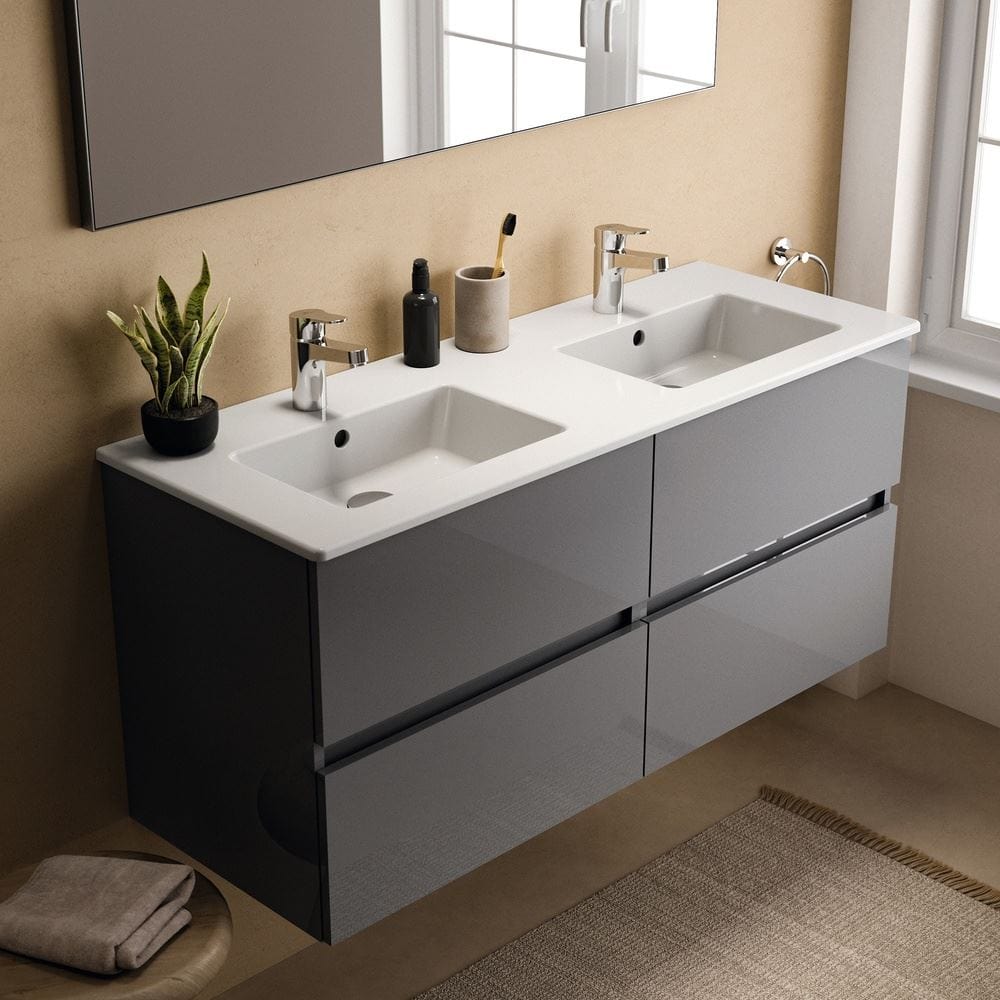 Ideal Standard Double Sink Vanity Unit Ideal Standard Eurovit+ 1200mm Wall Mounted Vanity Unit