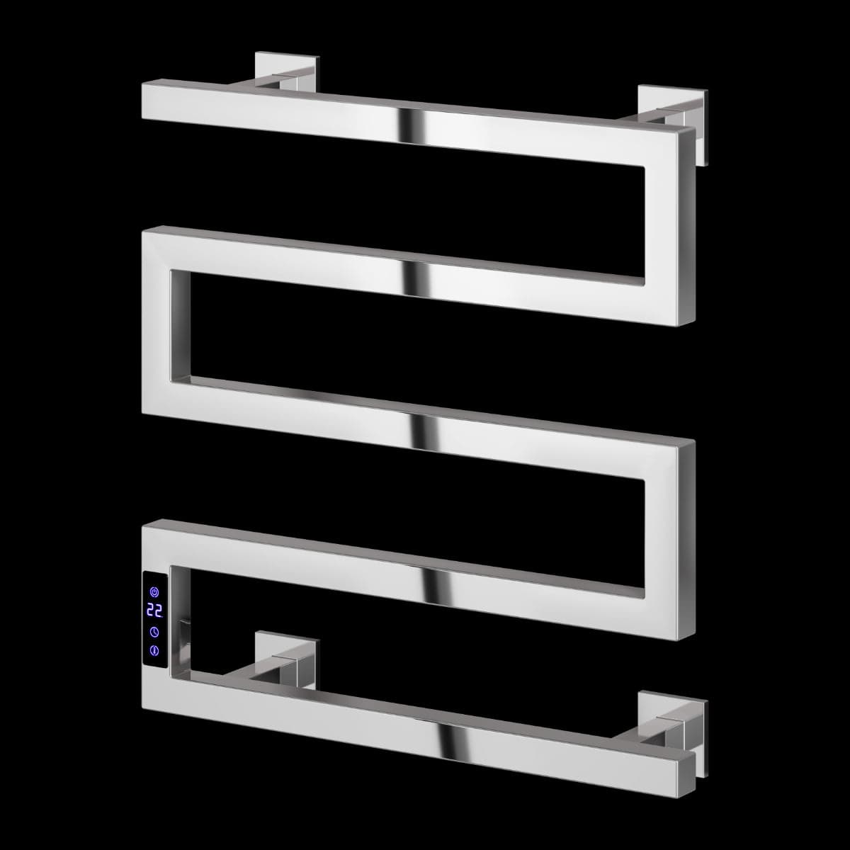 Aquarius Designer Radiator Polished Stainless Steel Aquarius DigiTherm Vispa Dry Electric Radiator with LCD Display