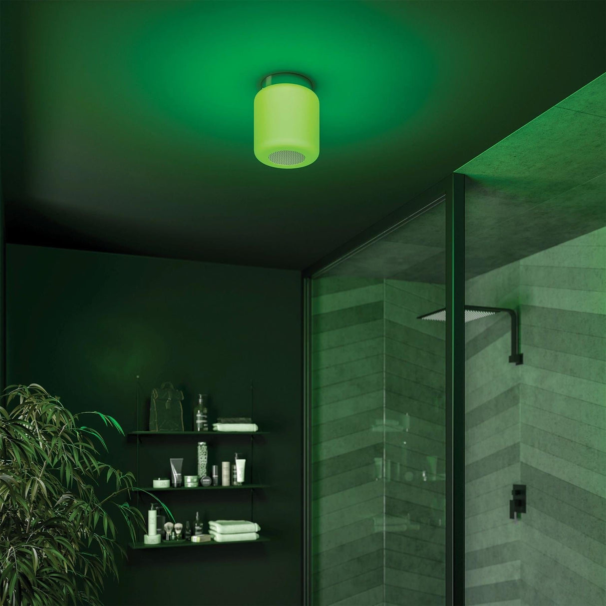 HiB Bathroom Lighting HiB Rhythm Bluetooth Ceiling Light and Speaker