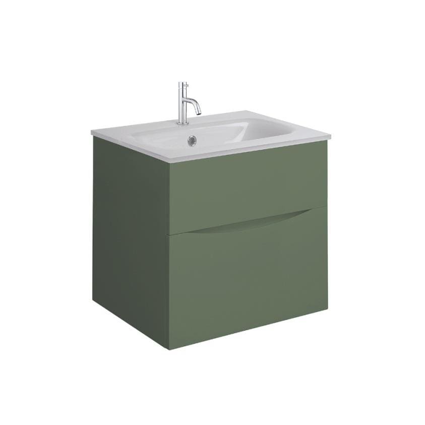 Crosswater Wall Mounted Vanity Unit Crosswater Glide II Wall Mounted Two Drawer Vanity Unit with Basin