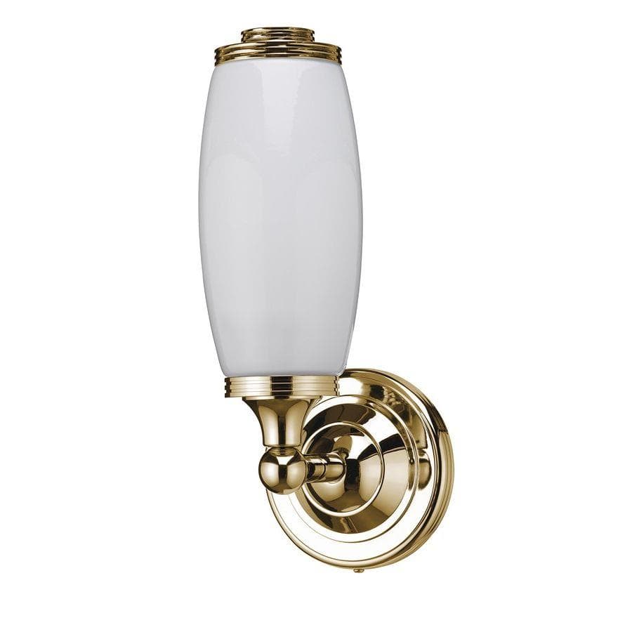 Burlington Bathroom Lighting Gold Burlington LED Round Bathroom Wall Light with Opal Glass Tube Shade