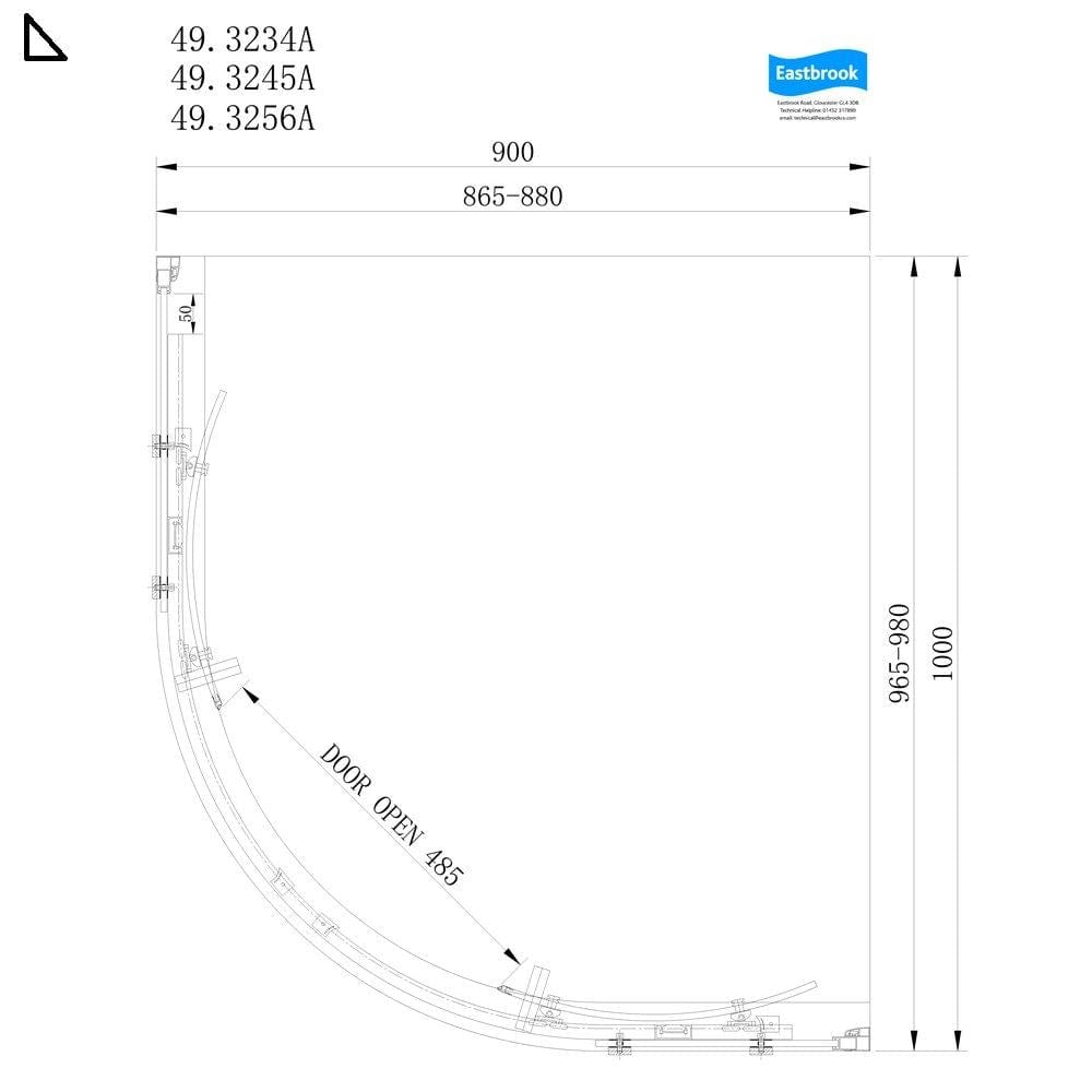 Eastbrook Corniche 2000 8mm Quadrant Shower Enclosure