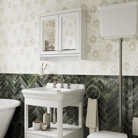 Burlington Mirrored Cabinet Varley White Burlington Guild 650mm Mirrored Cabinet