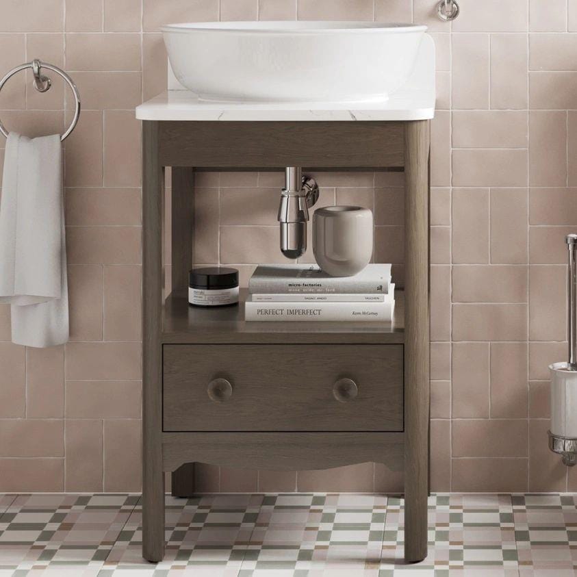 Burlington Floor Standing Vanity Unit Burlington Guild Floor Standing 560mm Vanity Unit with Worktop