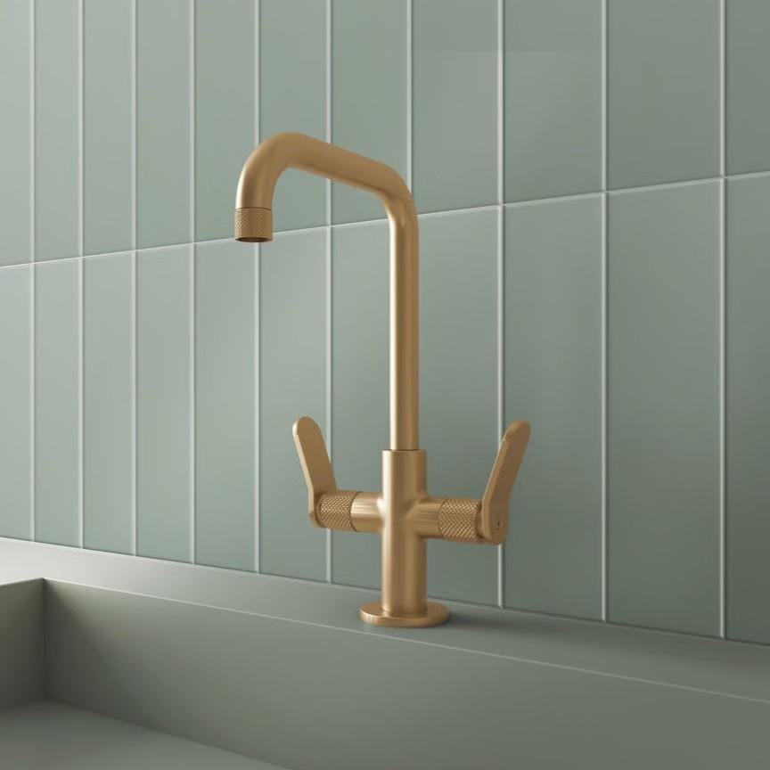 Crosswater Mono Basin Tap Brushed Brass Crosswater Calix Dual Control Basin Tap