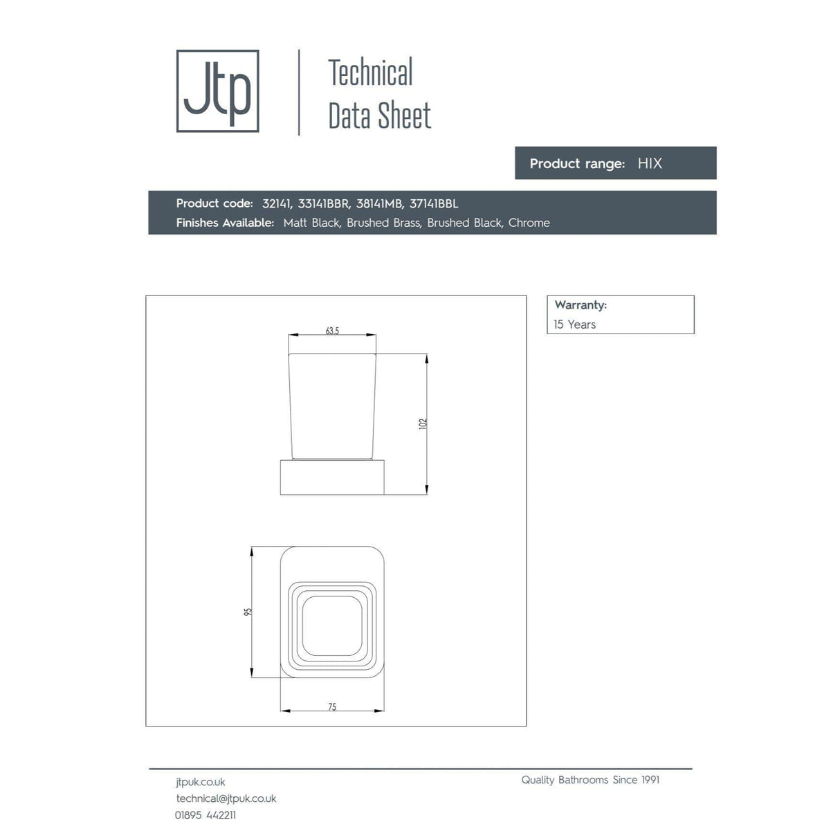 JTP Toothbrush Holder JTP HIX Tumbler and Holder