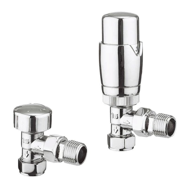 Crosswater Radiator Valve Crosswater Pier Angled Radiator Valves with Lockshield in Chrome