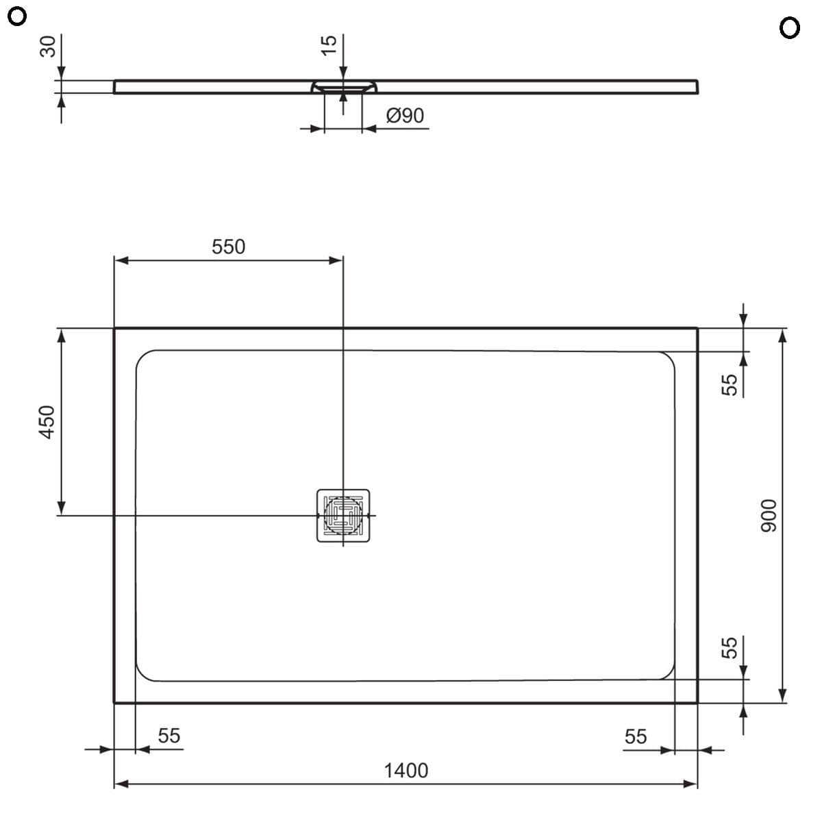 Ideal Standard Rectangle Shower Tray Ideal Standard Ultra Flat S+ Shower Tray 30mm including Waste