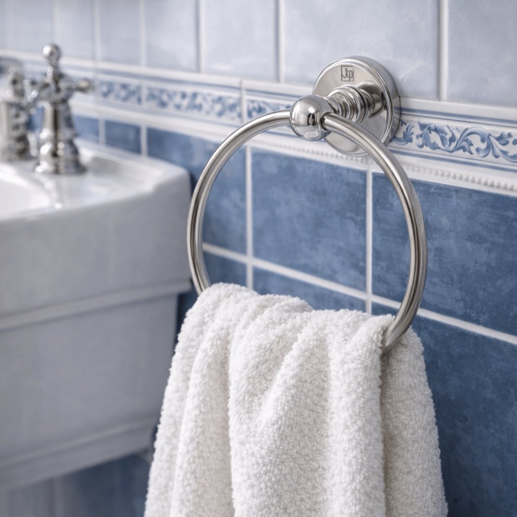 JTP Towel Rails and Rings Nickel JTP Grosvenor Towel Ring