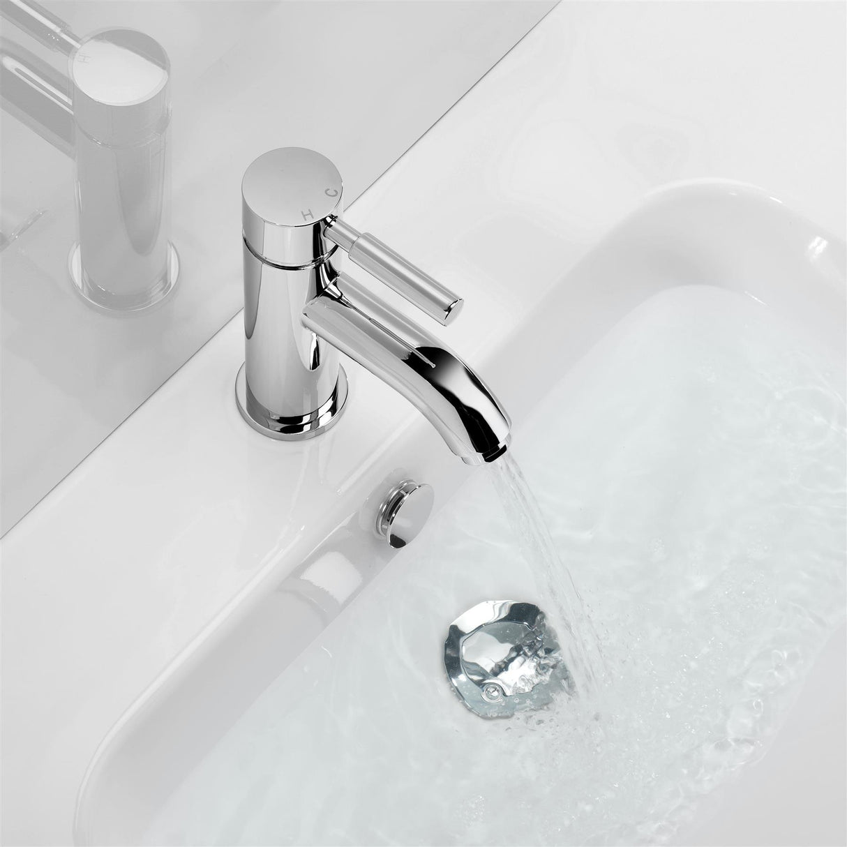 Crosswater Fusion Mono Basin Mixer Tap with Clicker Waste in Chrome
