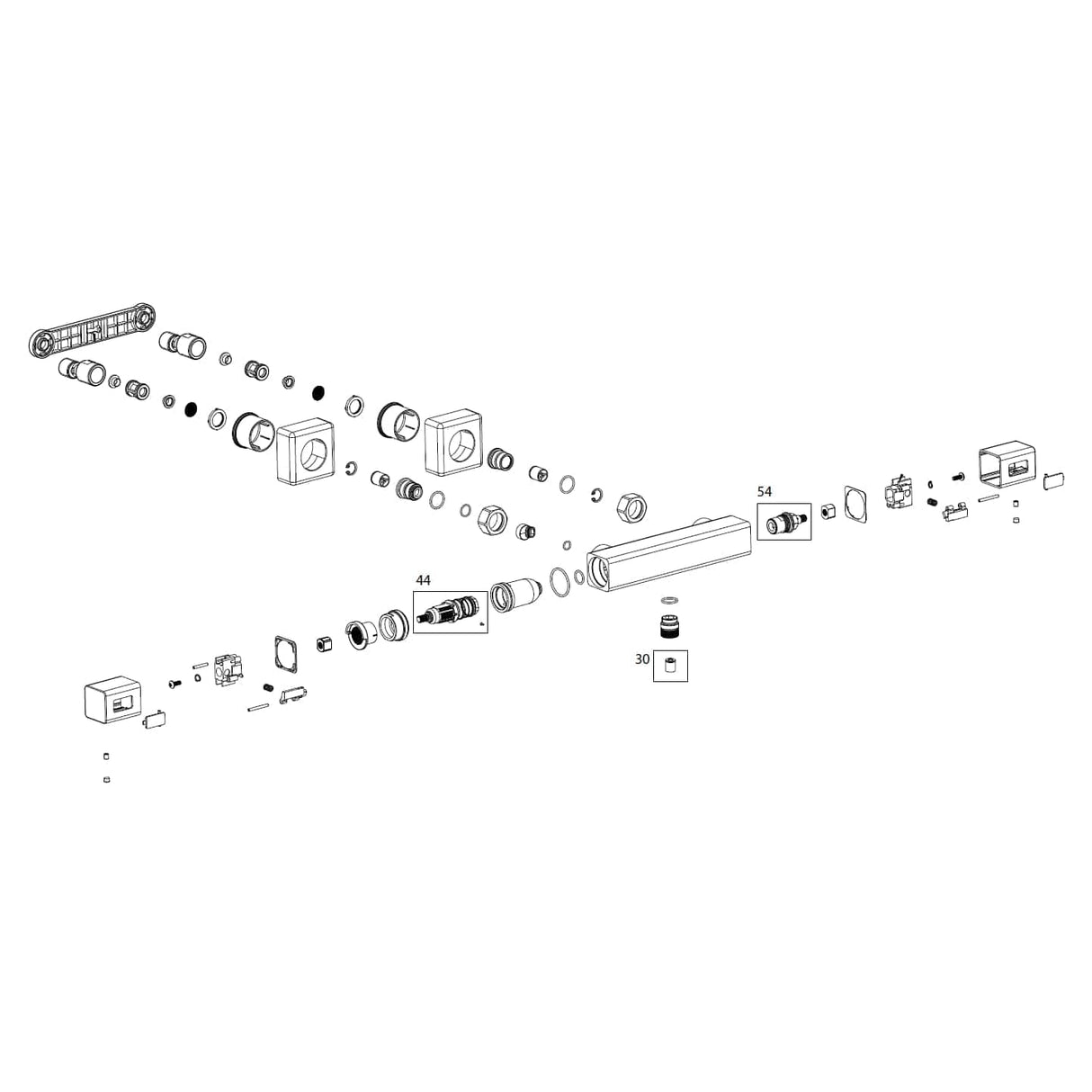 Villeroy & Boch Exposed Shower Valve Villeroy & Boch Universal Exposed Thermostatic Square Shower Valve