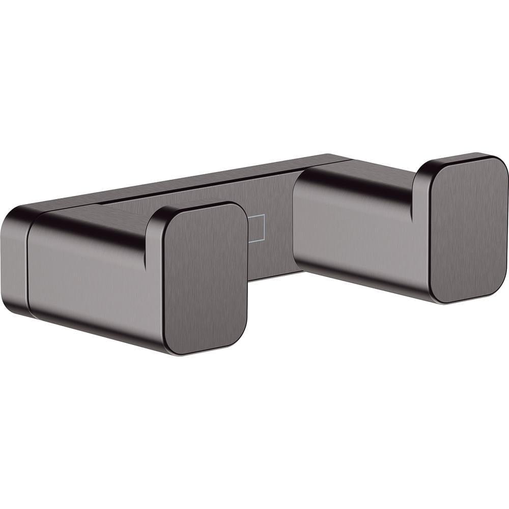 Hansgrohe Robe Hook Brushed Black Chrome Hansgrohe Addstoris Double Towel Hook