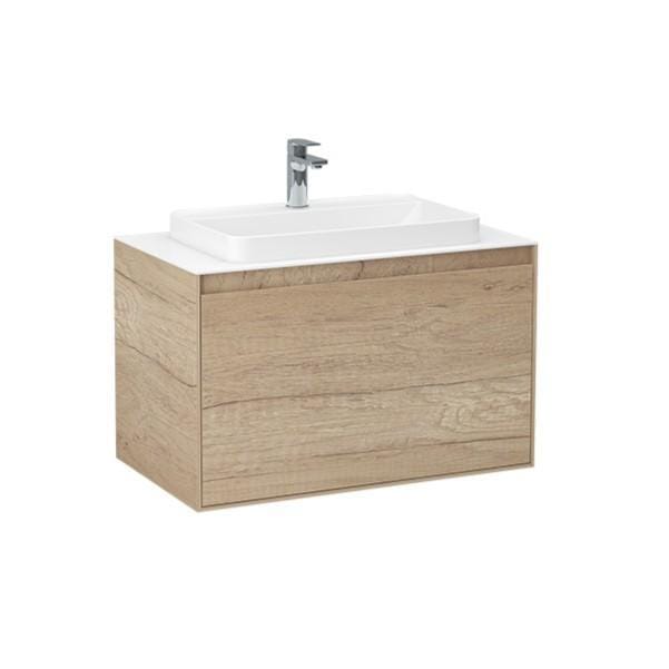 Imex Wall Mounted Vanity Unit Imex Arco Wall Hung 800mm Single Drawer Vanity Unit with Worktop and Inset Basin