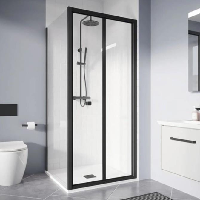 Crosswater Bi-Fold Shower Door Matt Black / 1000mm Crosswater Clear 6 Bifold Shower Door