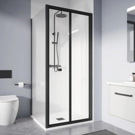 Crosswater Bi-Fold Shower Door Matt Black / 1000mm Crosswater Clear 6 Bifold Shower Door