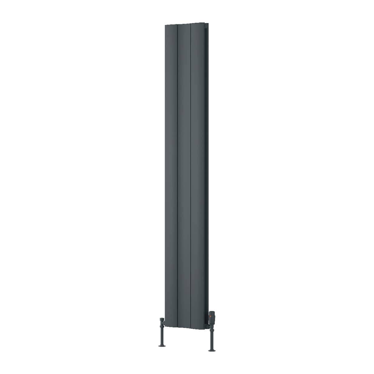 Reina Panel Radiator 1800 x 280mm / Anthracite Reina Gio Aluminium Vertical Double Panel Central Heating Radiator