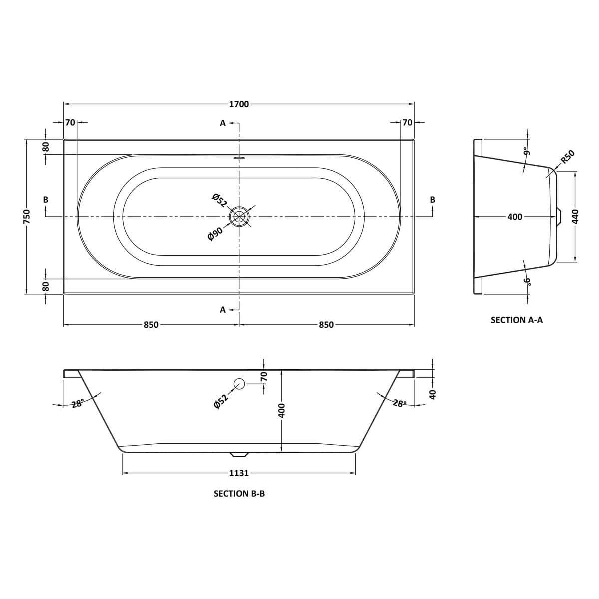 Aquarius Bathrooms Double Ended Bath Aquarius Maree Double Ended Bath With Legs Set
