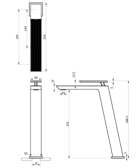 Crosswater Limit Tall Mono Basin Mixer Tap