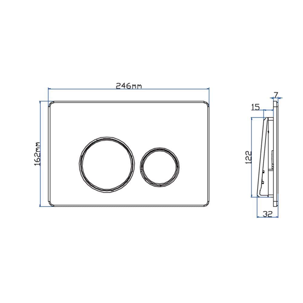 Imex Flush Plate Imex Round Button Stainless Steel Flush Plate (for IMFF01 & IMCC0 Cisterns)