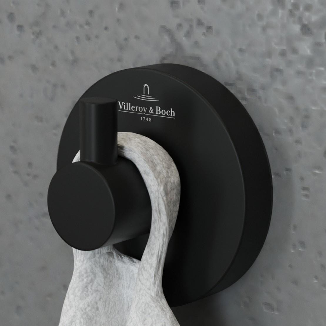 Villeroy & Boch Toilet Roll Holder Matt Black Villeroy and Boch Elements - Tender Robe Hook