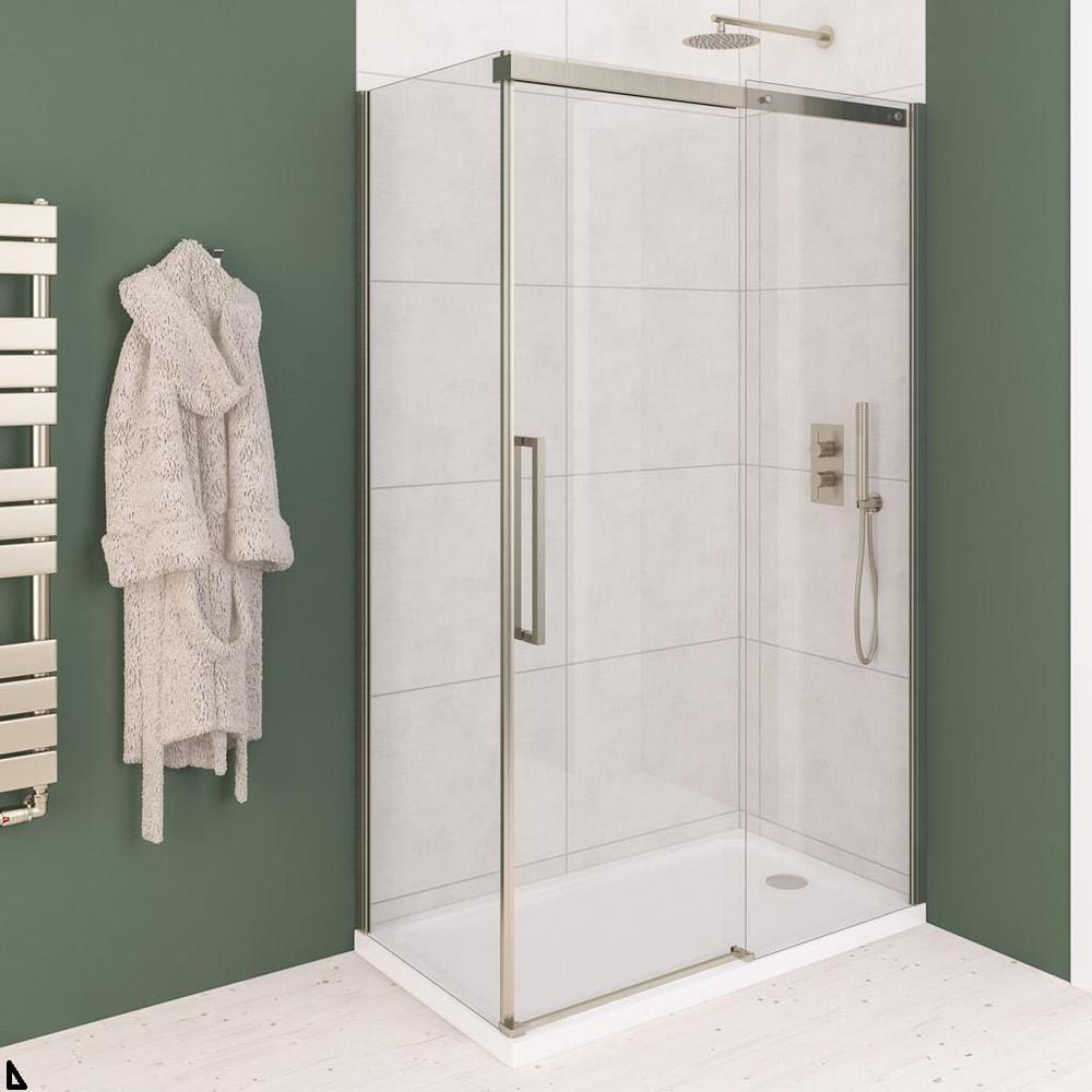 Eastbrook Sliding Shower Door Brushed Brass / 1000mm Eastbrook Corniche 2000 8mm Sliding Shower Door