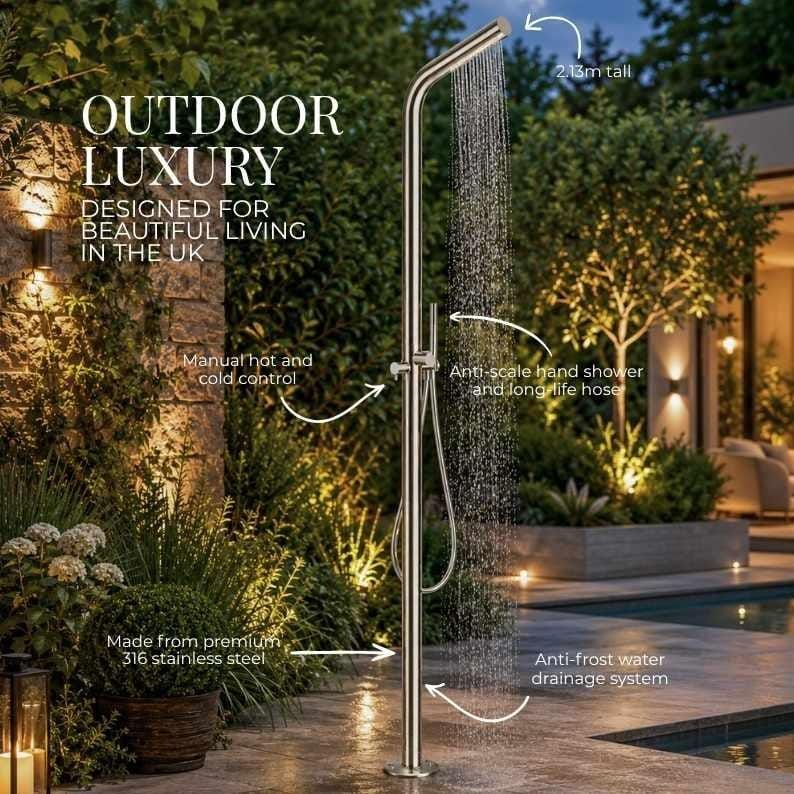 Clearwater Exposed Shower Set Clearwater 316 Stainless Steel Ixora Outdoor Shower with Handset