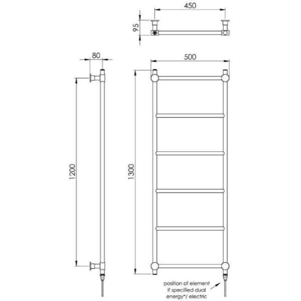 Vogue Designer Towel Radiator Vogue Venture Straight Designer Towel Radiator in Chrome