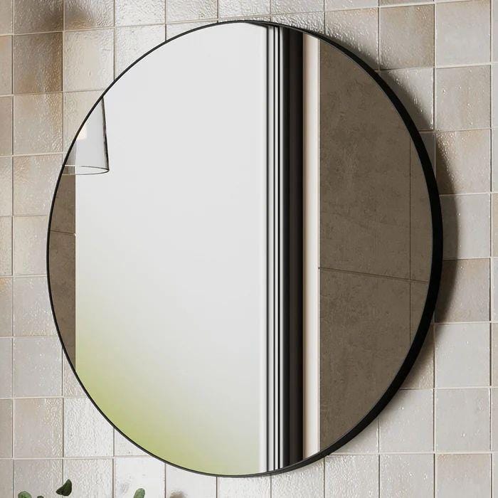 HiB Standard Mirror 600mm / Black HiB Trim Round Bathroom Mirror