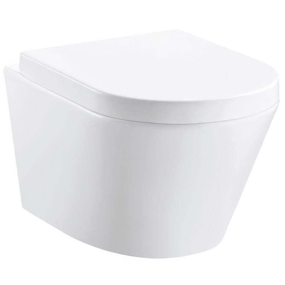 Imex Wall Hung Toilet Imex Blade Rimless Wall Hung Toilet with Soft Close Seat in White