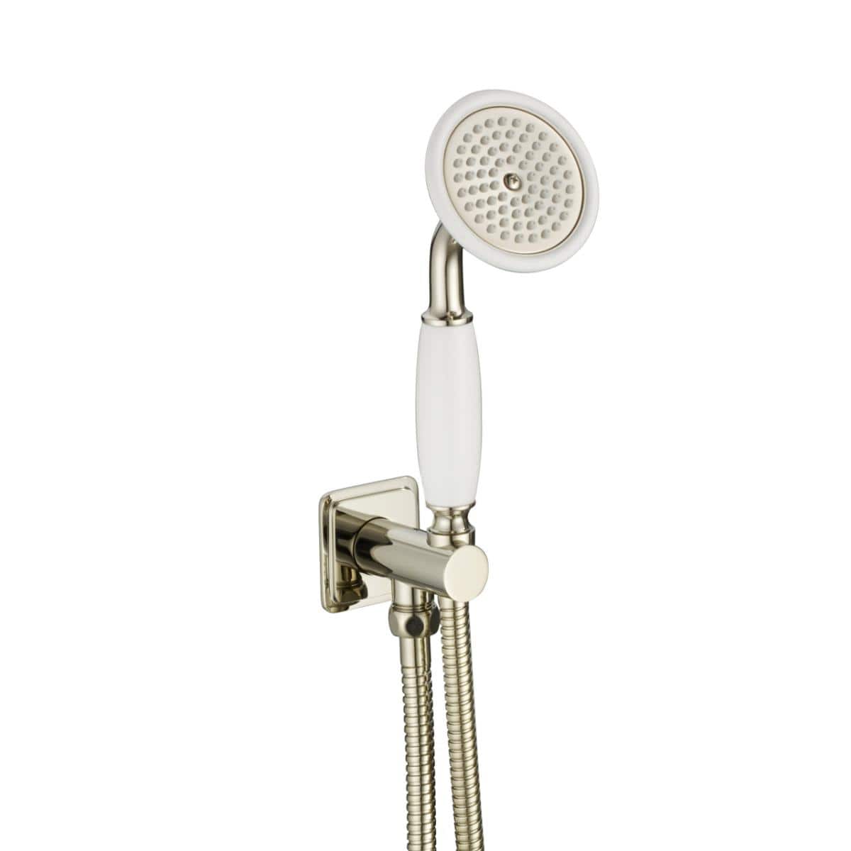 JTP Shower Handset Nickel JTP Grosvenor Water Outlet and Holder with Traditional Shower Handset
