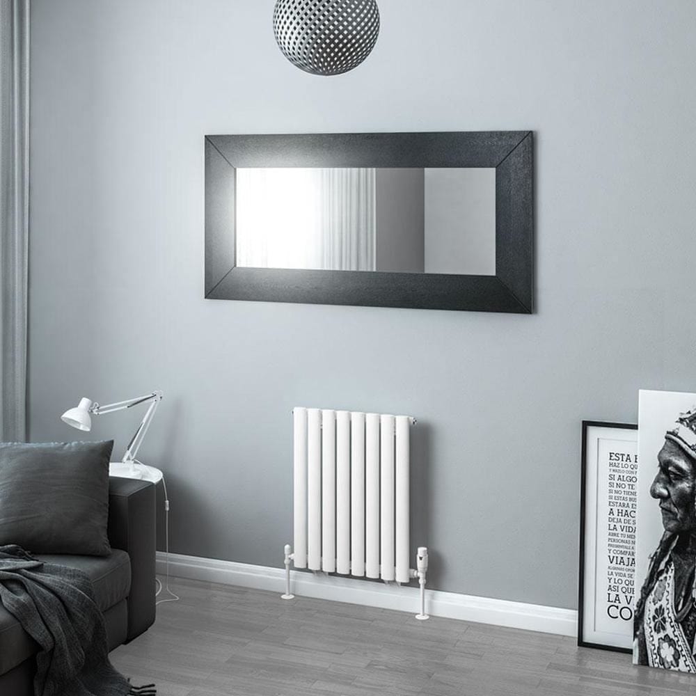 Eastbrook Panel Radiator 600 x 471mm Eastbrook Tunstall Straight Horizontal Designer Radiator in Matt White