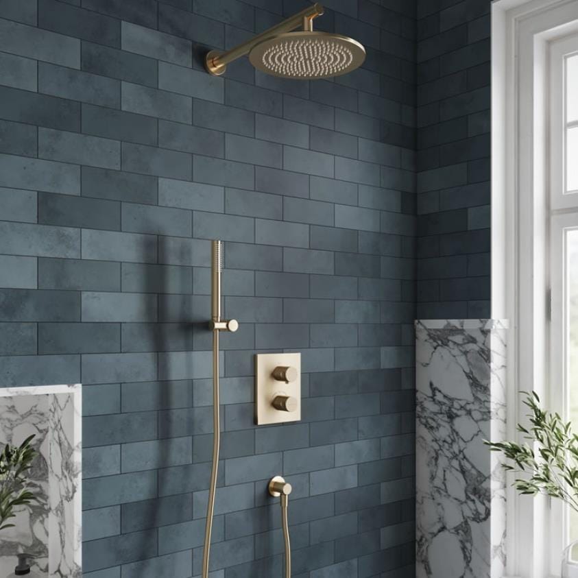 UK Bathroom Store Concealed Shower Set Brushed Gold / Round Villeroy & Boch Concealed Complete Shower Set with Shower Head and Handset