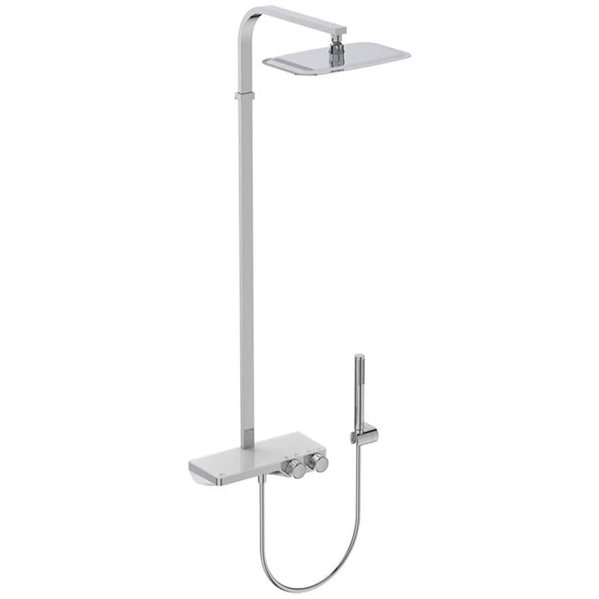 Ideal Standard Exposed Shower Set Ideal Standard Ceratherm S200 Exposed Thermostatic Shower Valve Set with Showerhead and Pencil Handset in Chrome