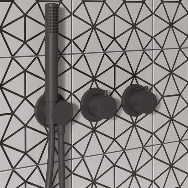 Crosswater Concealed Shower Valve Crosswater MPRO Module 3 Outlet, 2 Handle Concealed Thermostatic Shower Valve with Shower Handset