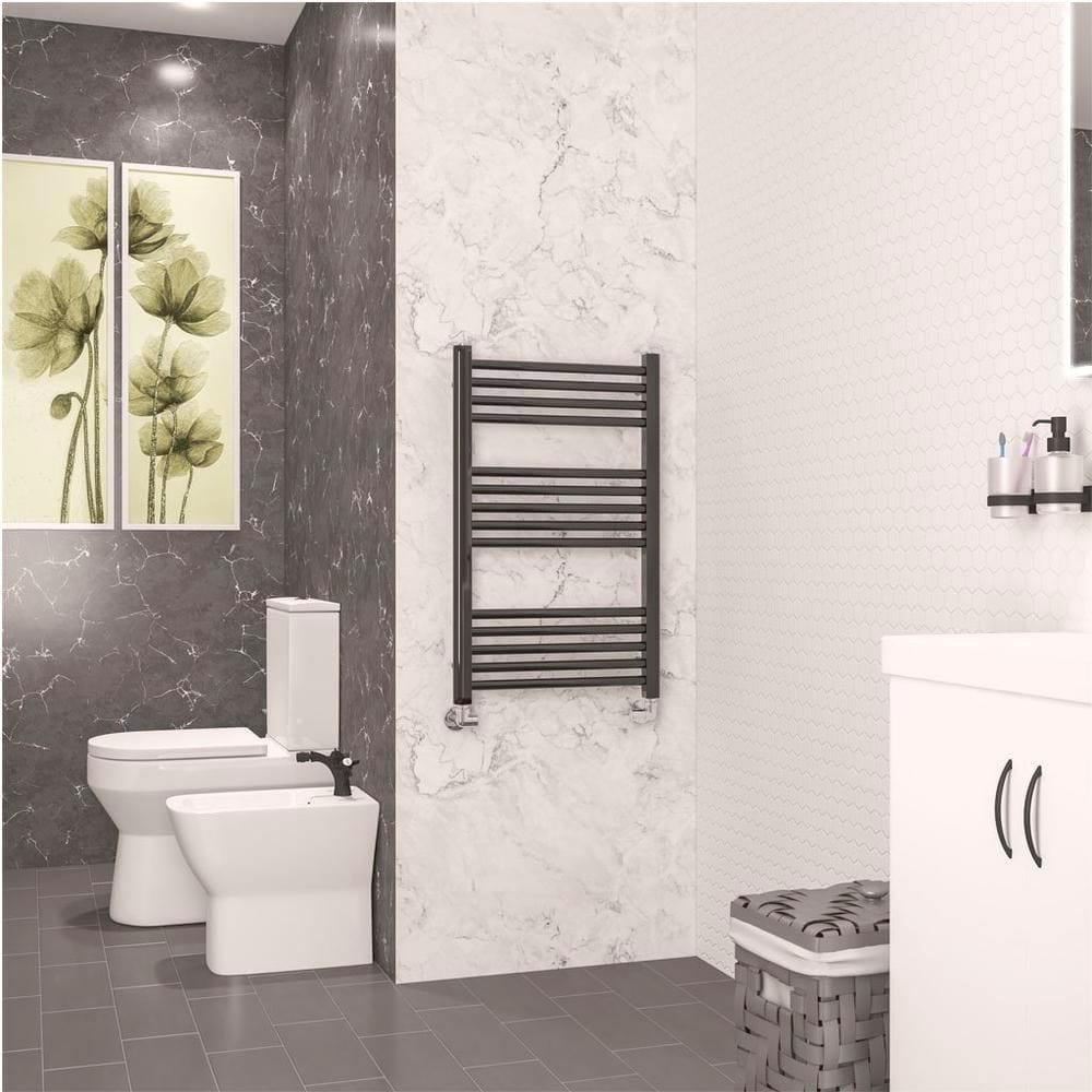 Eastbrook Ladder Rail 800 x 500mm / Electric Only Eastbrook Wendover Straight Heated Towel Rail in Black Gold