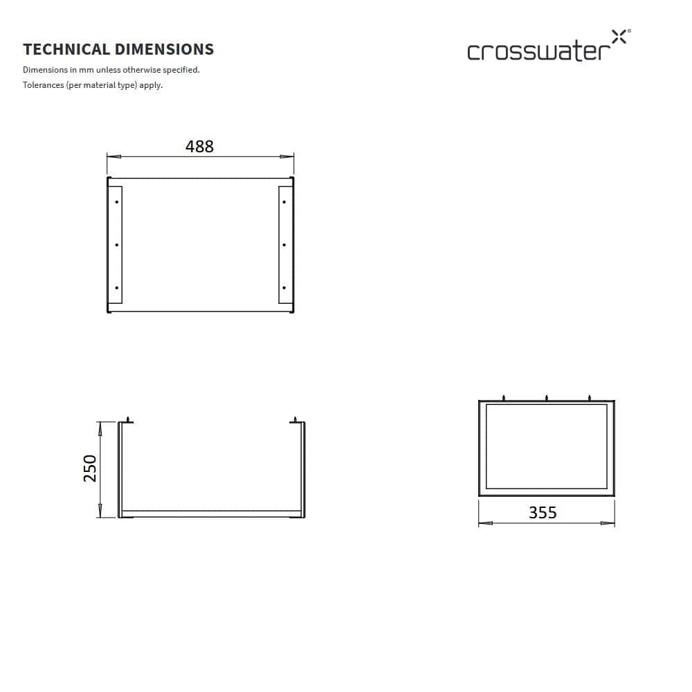 Crosswater Bathroom Furniture Accessory Crosswater Mada Optional Shelf and Frame