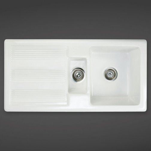 RAK Ceramics Gourmet 1 Kitchen Sink with 1.5 Bowl in Gloss White