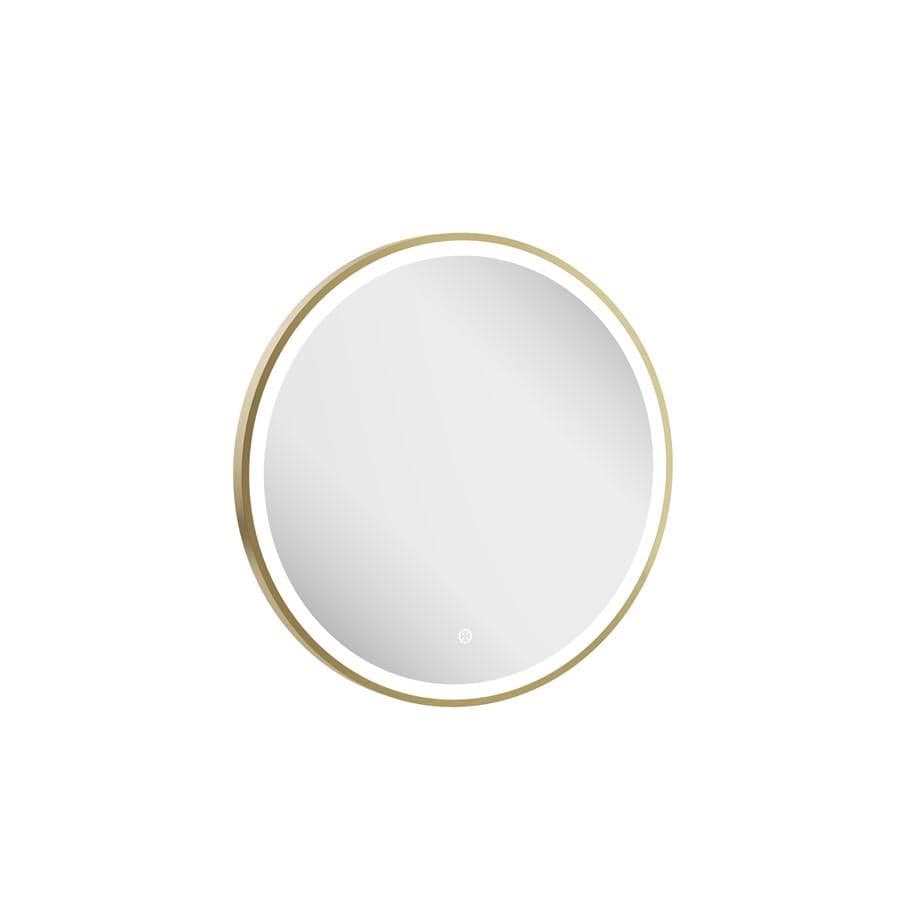 Crosswater Illuminated Mirror 600mm / Brushed Brass Crosswater Infinity Round Framed LED Illuminated Mirror