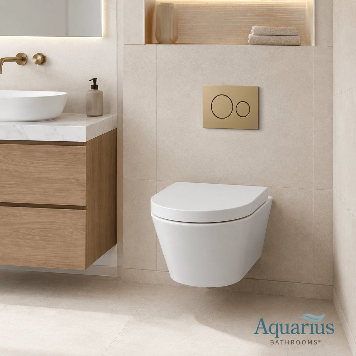 Aquarius Bathrooms Wall Hung Toilet Aquarius Urbano Rimless Wall Hung Toilet Pack with Frame, Flush Plate, Soft Closing Seat and Hinge Covers