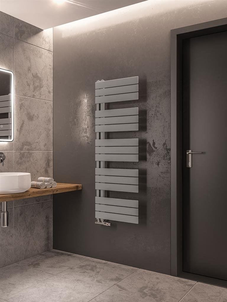 Eastbrook Designer Towel Radiator 1400 x 500 / Electric Only Eastbrook Helmsley Straight Vertical Designer Towel Rail in Matt Grey