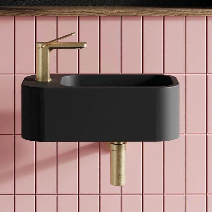 Crosswater Cloakroom Basin Matt Black / Left Handed Crosswater Popolo Cloaroom Basin